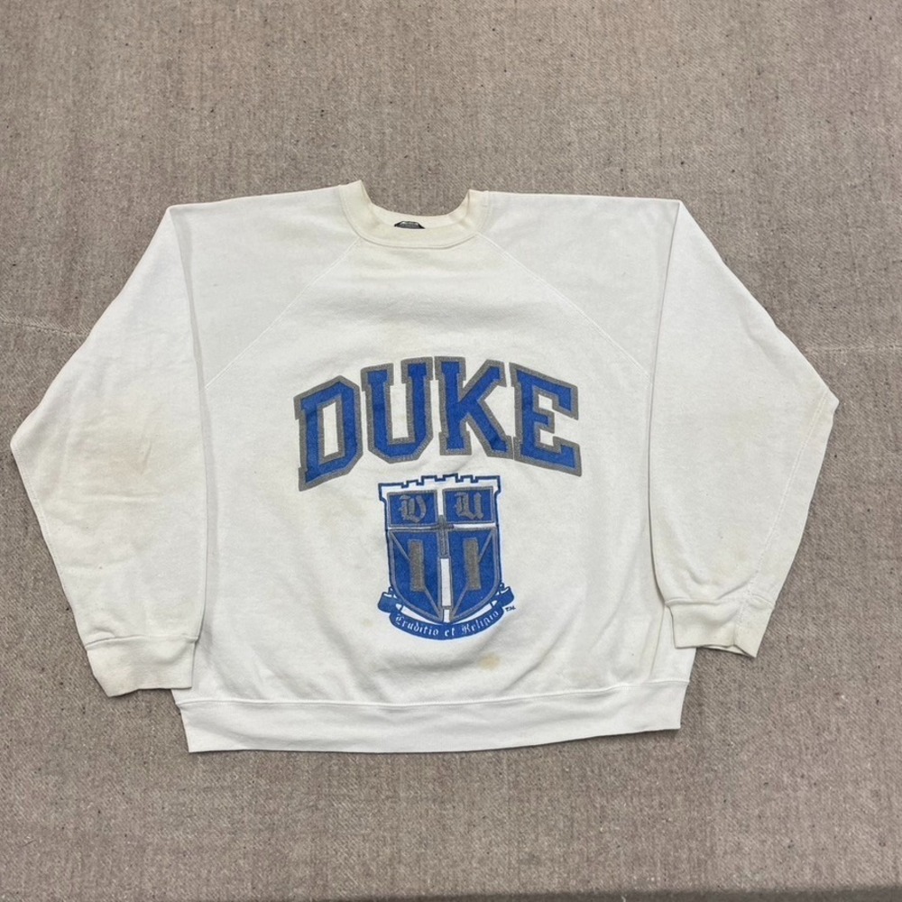 Vintage Duke University Graphic Sweatshirt Men XL White 1990s Sweatshirt Company